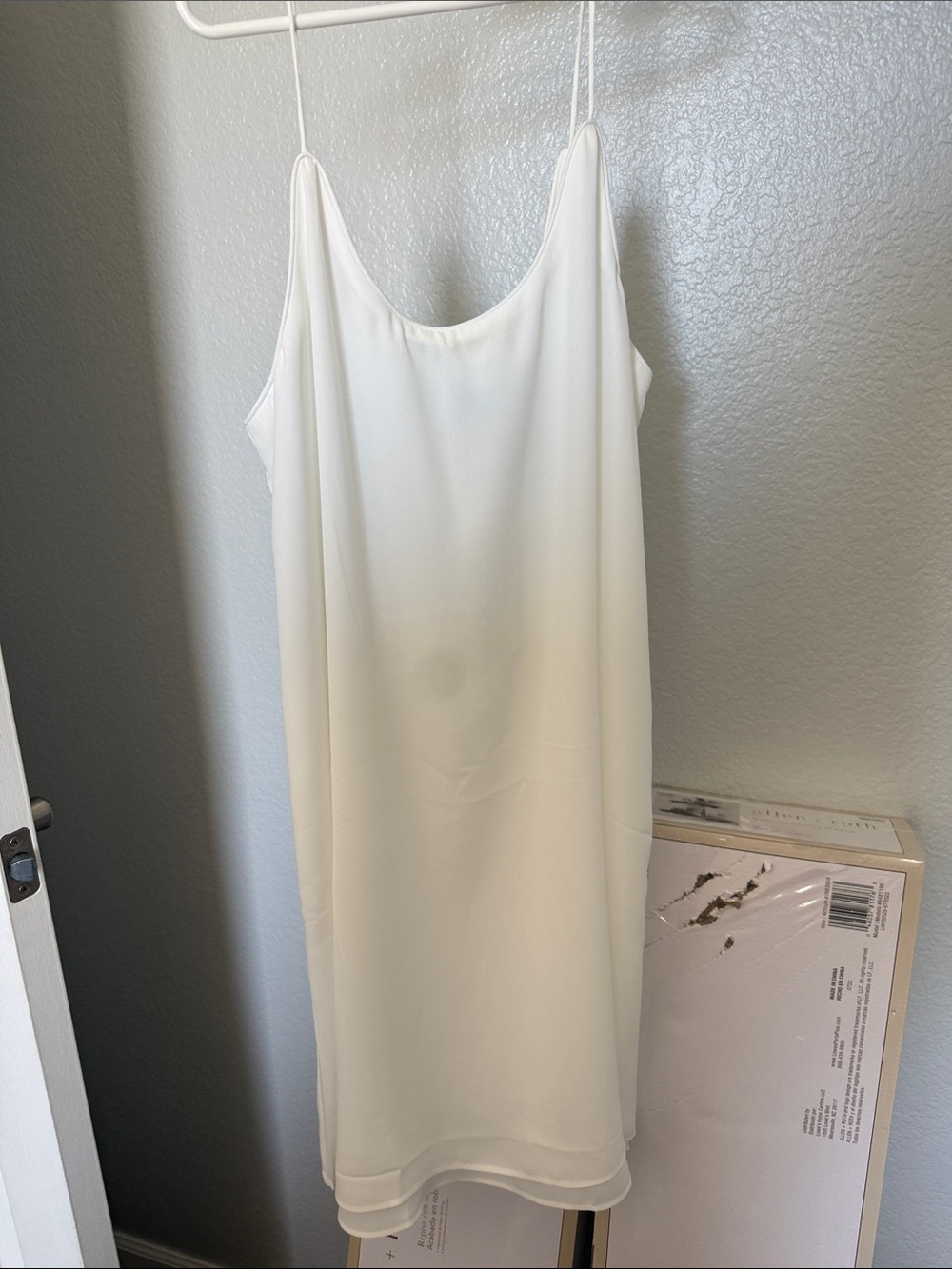 Francesca's Collections Ivory Slip Midi Dress